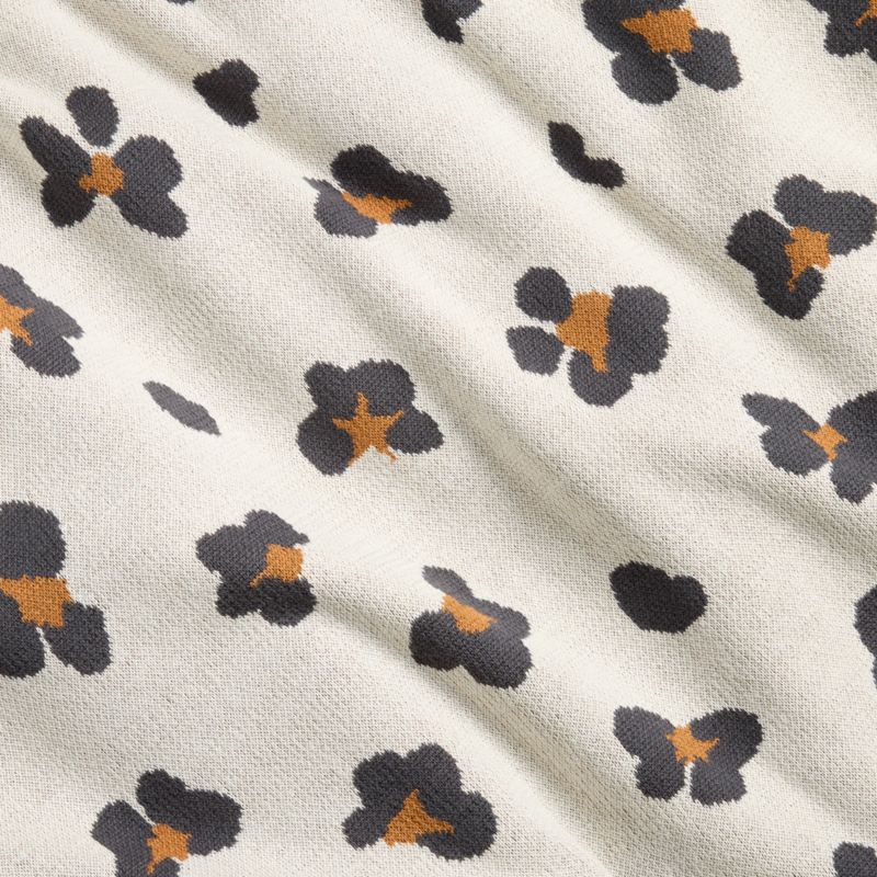 Converse Intarsia Knit Leopard Floral Organic Cotton Kids Throw Blanket - image 8 of 9