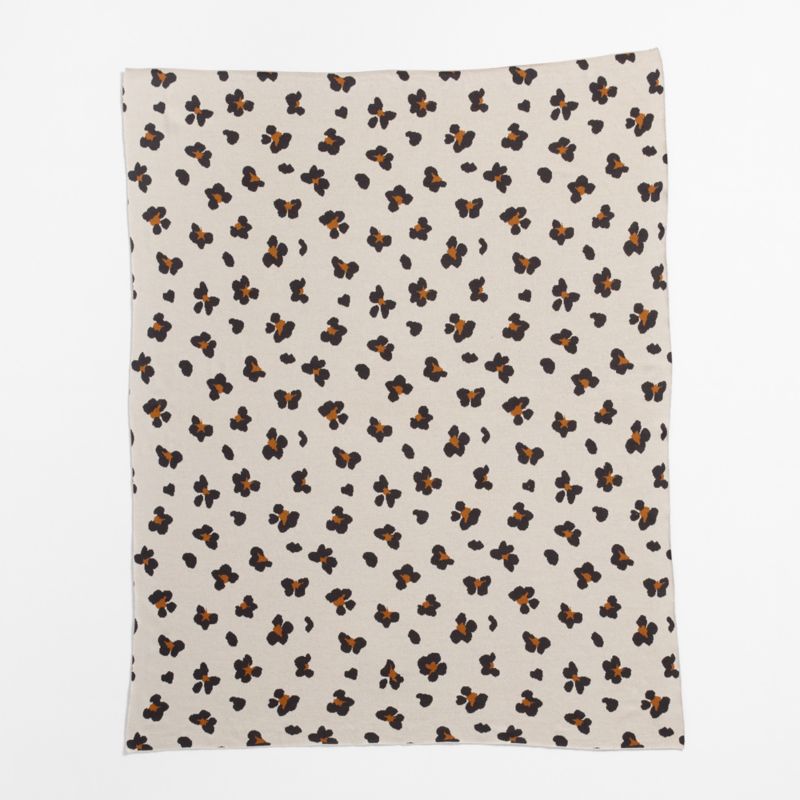 Converse Intarsia Knit Leopard Floral Organic Cotton Kids Throw Blanket - image 7 of 9