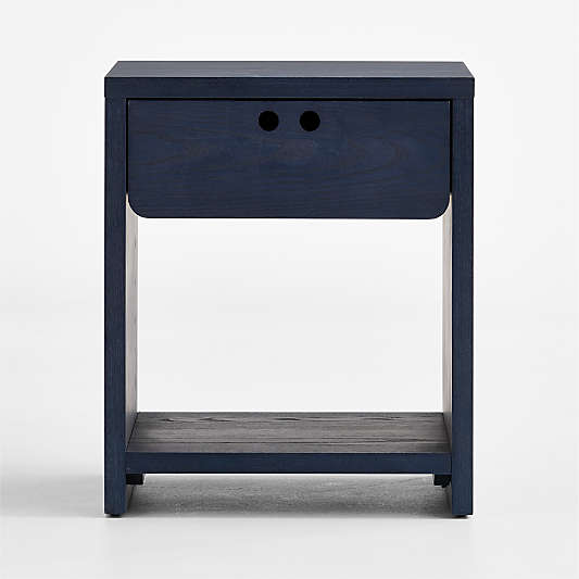 Converse 18" Vent Dyed Navy Blue Wood Kids Nightstand with Drawer