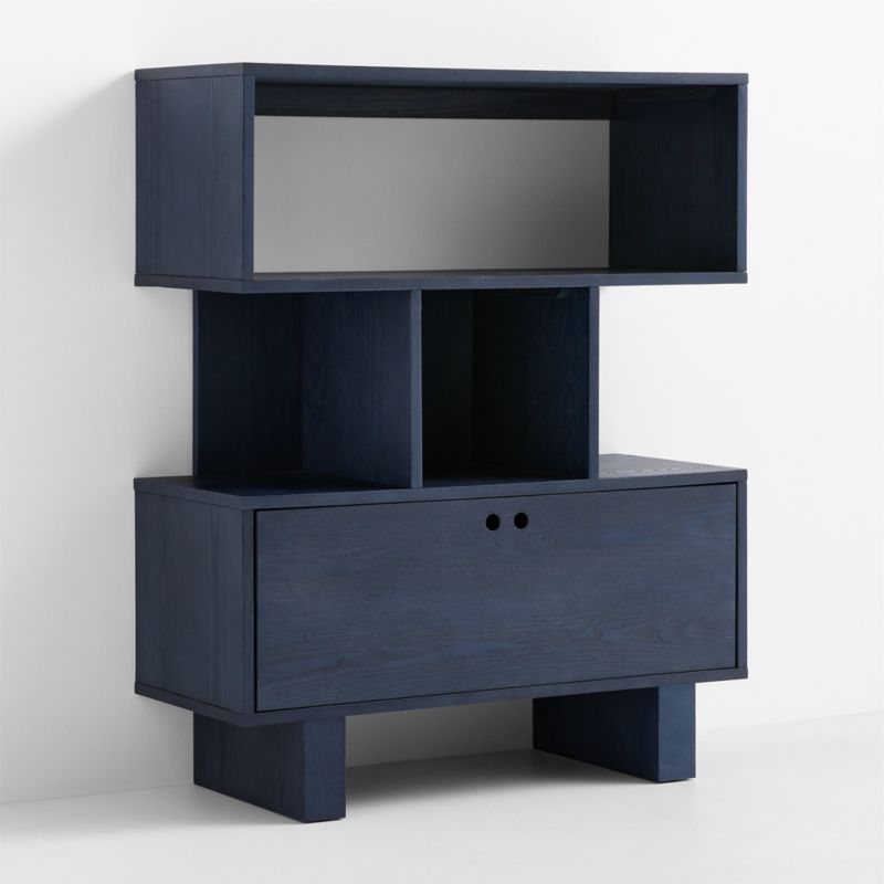 Converse Vent Dyed Navy Blue Wood Kids Bookcase with Drawer - image 6 of 8