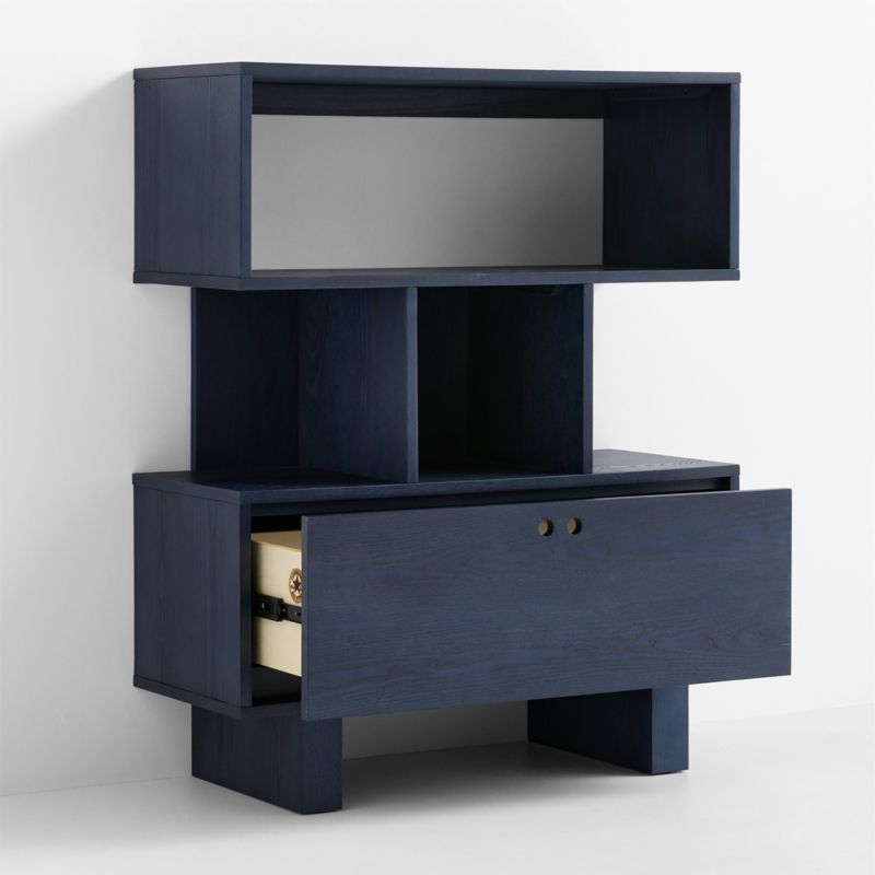 Converse Vent Dyed Navy Blue Wood Kids Bookcase with Drawer - image 7 of 8