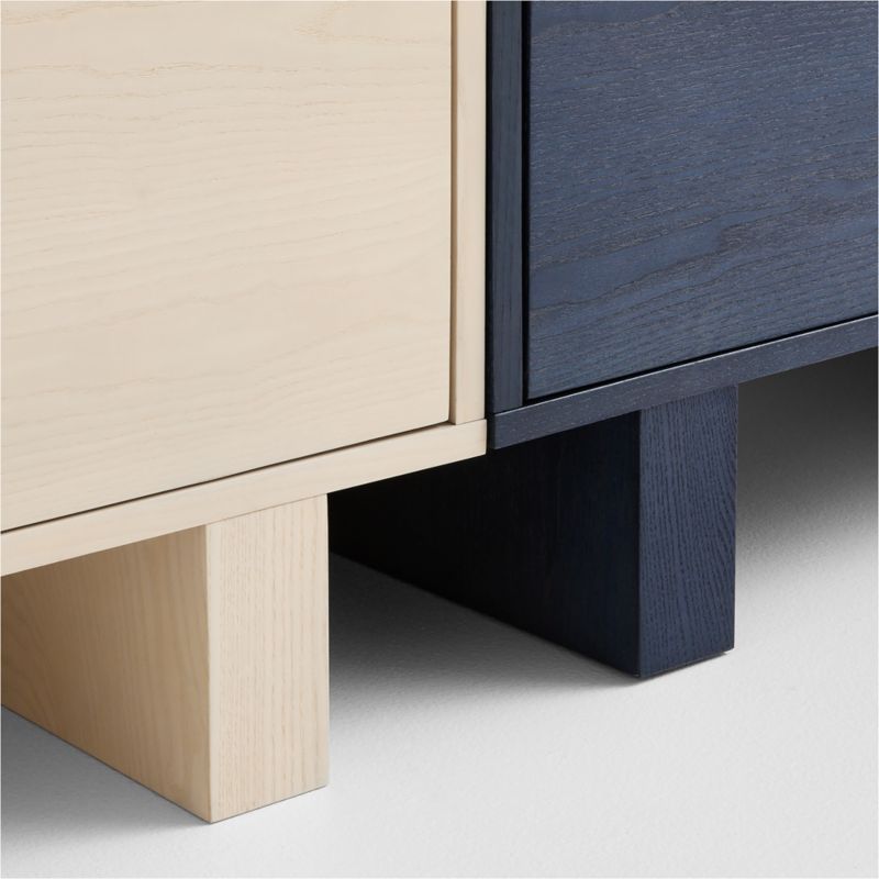Converse Vent Whitewashed Ash and Dyed Navy Blue Wood Kids Bookcase Set with Drawer - image 9 of 9