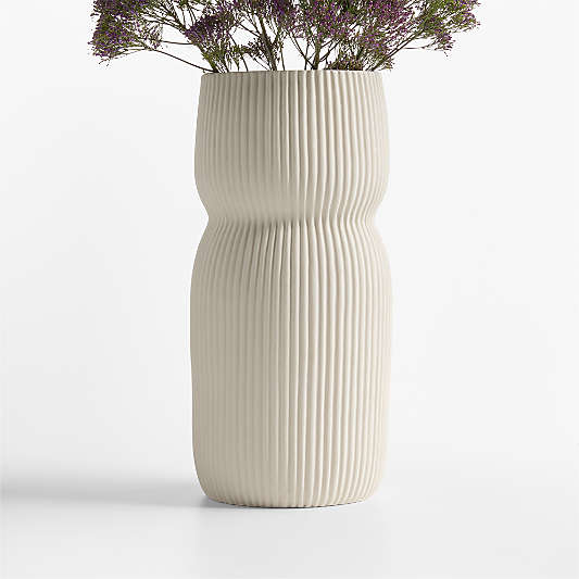 Curvy Ribbed Ceramic Vase 12" by Cym Warkov
