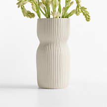 Curvy Ribbed Ceramic Vase 9" by Cym Warkov + Reviews | Crate & Barrel