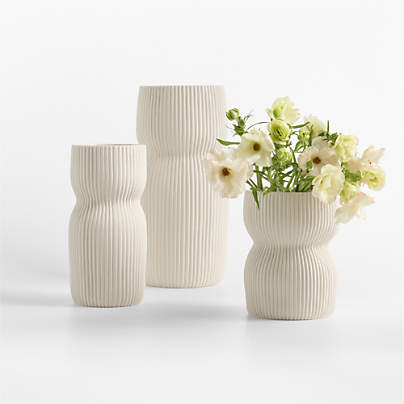 Curvy Ribbed Ceramic Vases by Cym Warkov