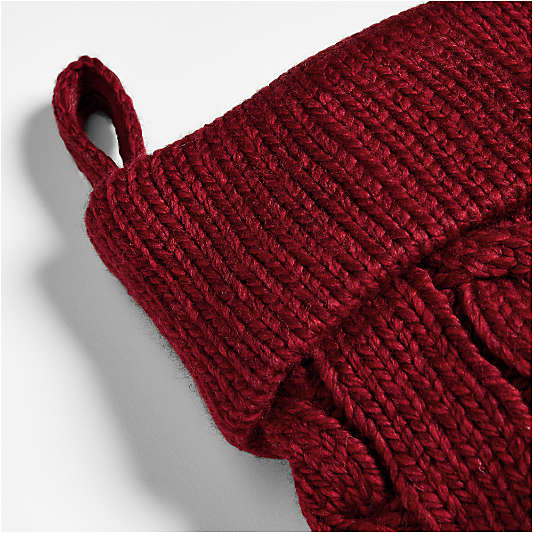 Red Cable Knit Christmas Stocking