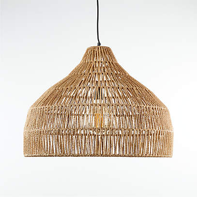 Cabo Large Woven Pendant Light, Crate And Barrel Ceiling Light Fixtures