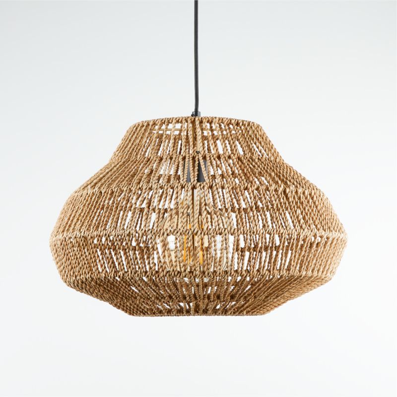 Cabo Small Woven Pendant Light Reviews Crate And Barrel - Crate And Barrel Rattan Ceiling Light