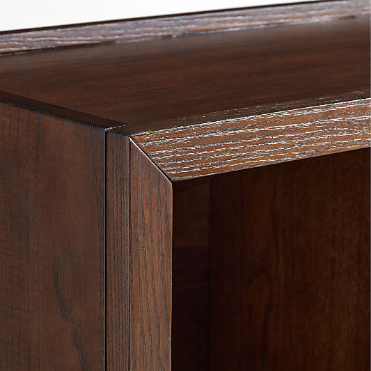 Cade 40" Set of 2 Deep Brown Wood Cube Stackable Bookcases