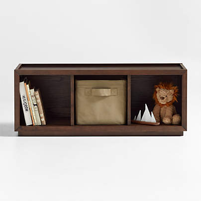 Cade 40" Deep Brown Wood 3-Cube Stackable Bookcase