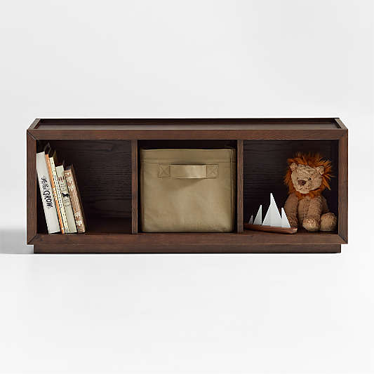 Cade 40" Deep Brown Wood 3-Cube Stackable Bookcase