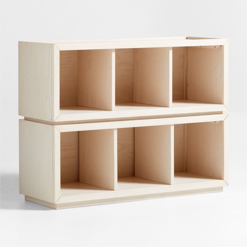 Cade Set of 2 Sunwashed Wood Cube Stackable Bookcases - image 4 of 11