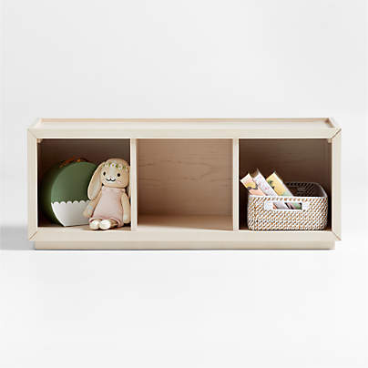 Cade 40" Sunwashed Wood 3-Cube Stackable Bookcase