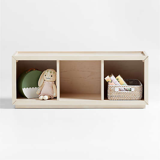 Cade 40" Sunwashed Wood 3-Cube Stackable Bookcase