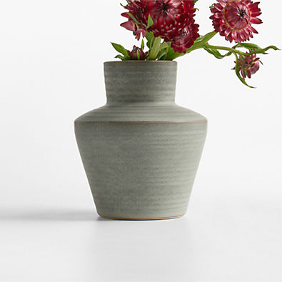 View Cadeau Small Green Ceramic Vase 5.5" details