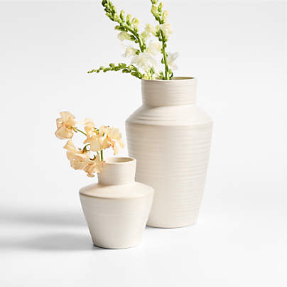 Cadeau White Stoneware Flower Vases
