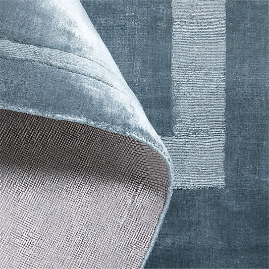 Cadre Viscose Handwoven Blue Area Rug 12'x15' by Athena Calderone