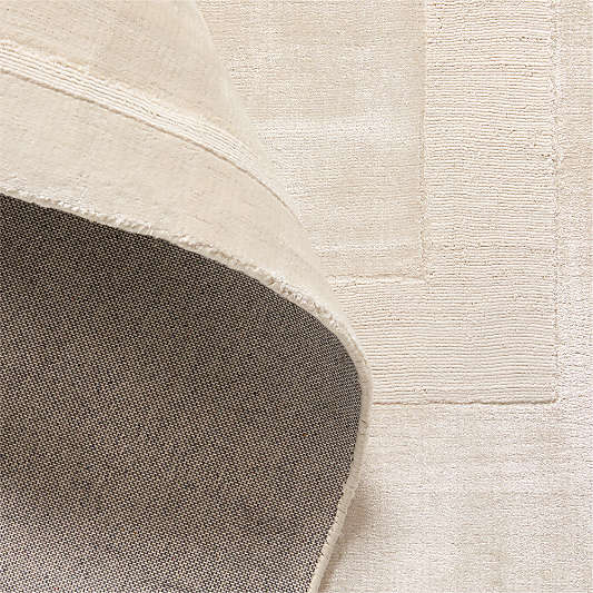 Cadre Viscose Handwoven Cream Area Rug 12'x15' by Athena Calderone