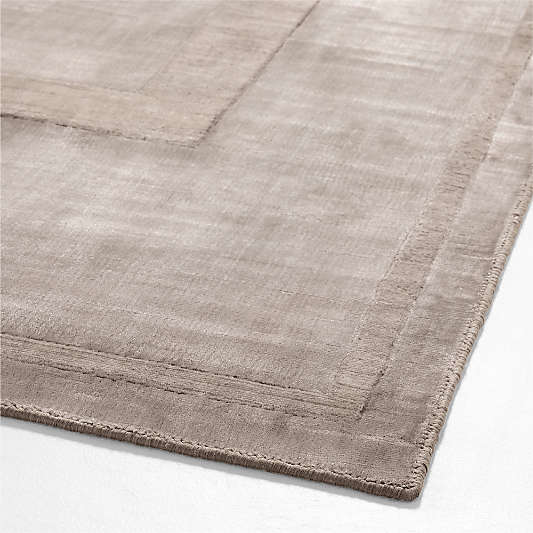 Cadre Viscose Taupe Brown Area Rug 8'x10' by Athena Calderone