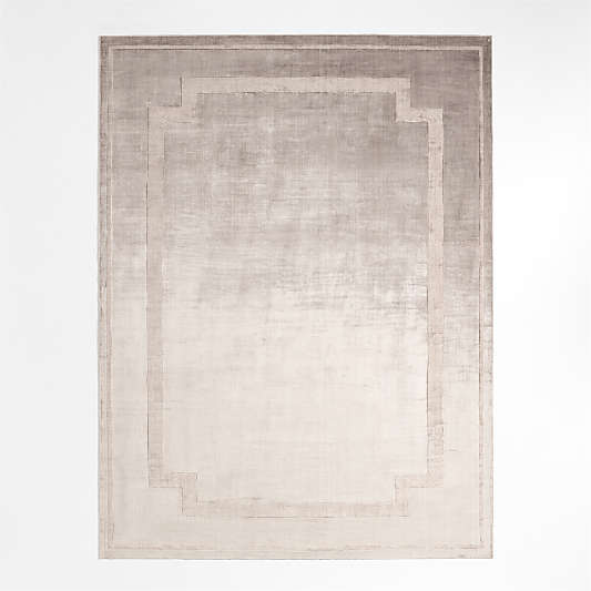 Cadre Viscose Taupe Brown Area Rug 6'x9' by Athena Calderone