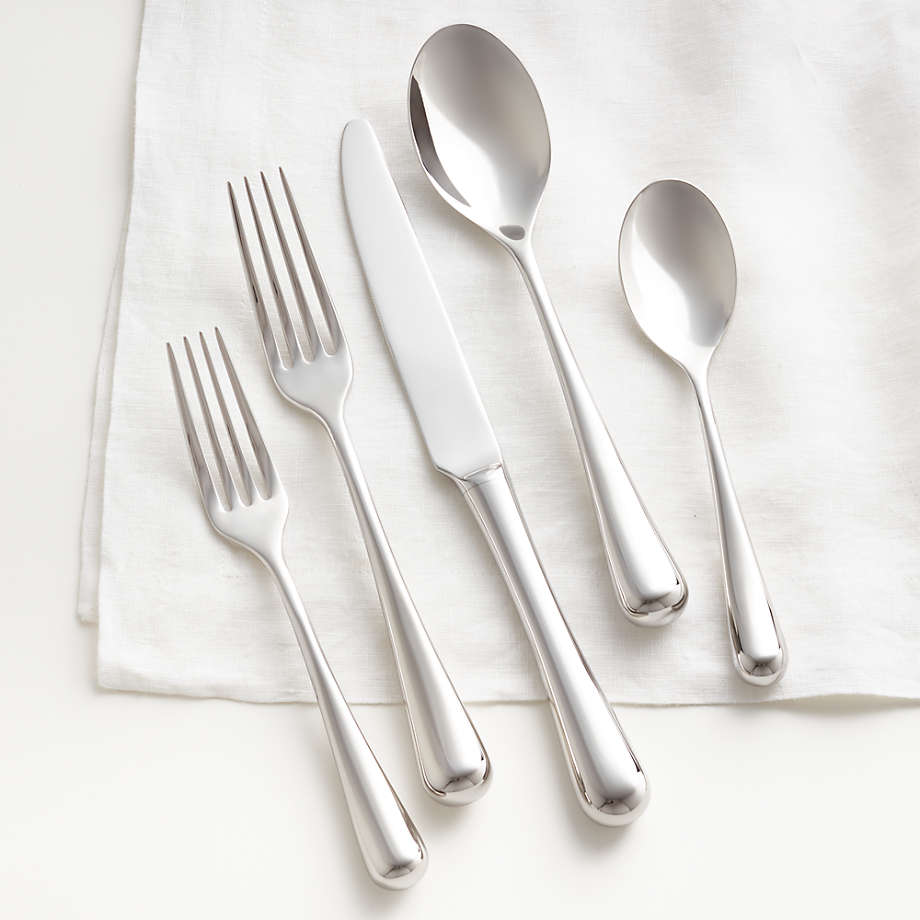 Caesna Air 20-Piece Silver Metallic Flatware Set by Robert Welch + Reviews | Crate & Barrel
