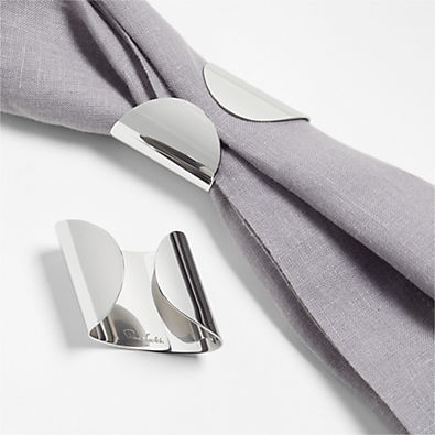 View Caesna Mirror Stainless Steel Metal Napkin Rings, Set of 2 details