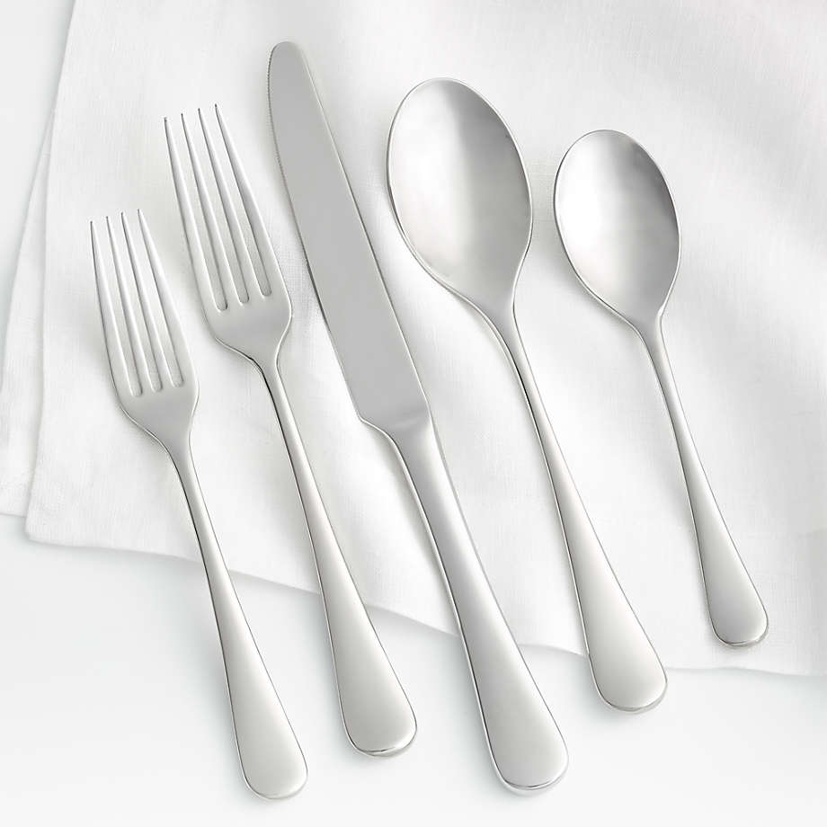Caesna Air 20-Piece Silver Metallic Place Setting by Robert Welch + Reviews | Crate & Barrel