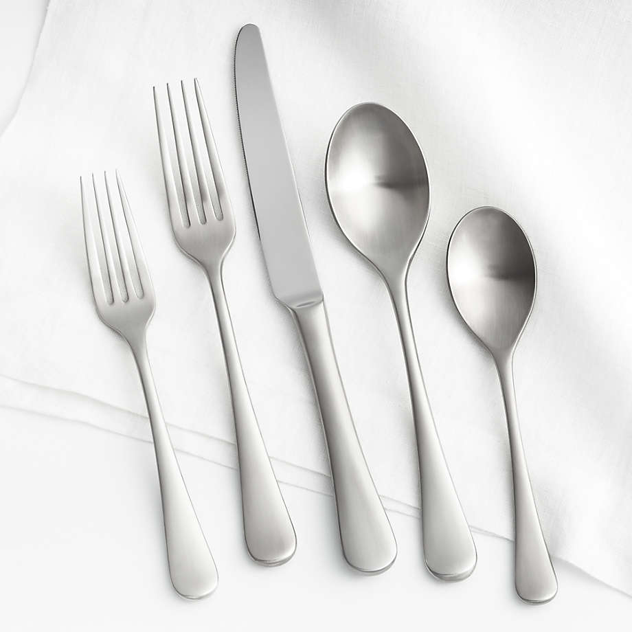 Caesna Satin 20-Piece Flatware Set by Robert Welch + Reviews | Crate & Barrel