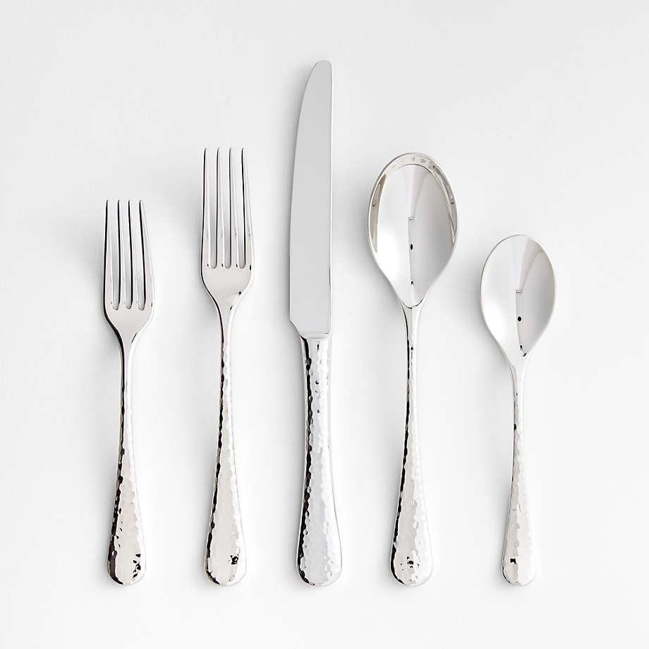 Caesna Texture 20-Piece Textured Flatware Place Setting + Reviews | Crate & Barrel