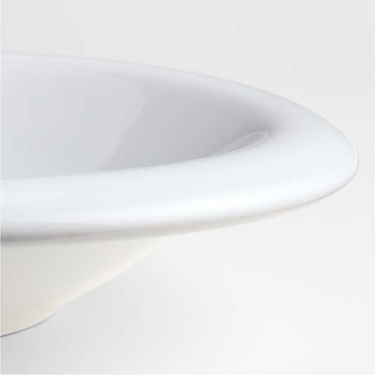 Caesna White Stoneware Low Bowl