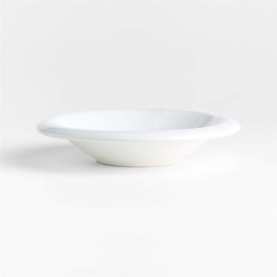 Caesna White Stoneware Low Bowl