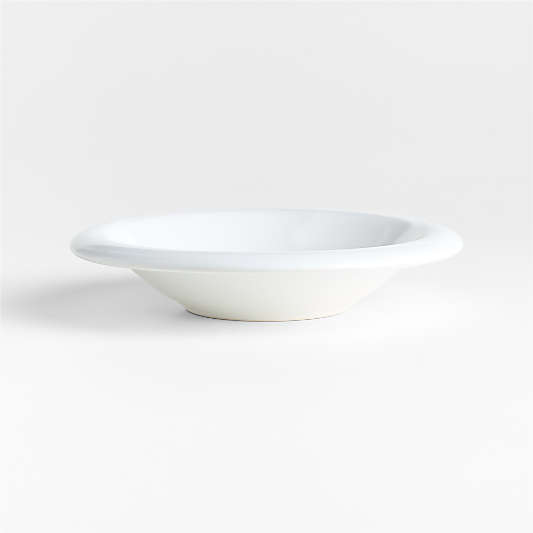 Caesna White Stoneware Low Bowl