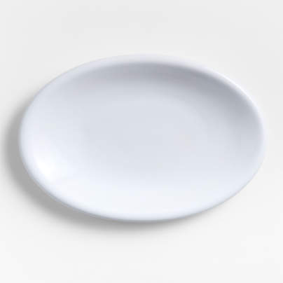 Caesna White Oval Stoneware Platter