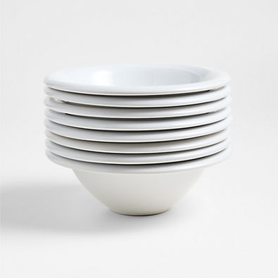 View Caesna White Stoneware Cereal Bowls, Set of 8 details