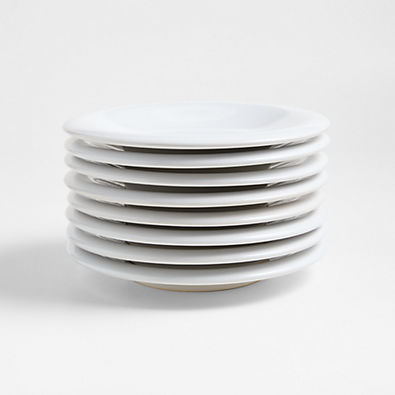 View Caesna White Stoneware Salad Plates, Set of 8 details