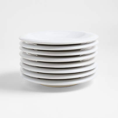 Caesna White Stoneware Salad Plates, Set of 8