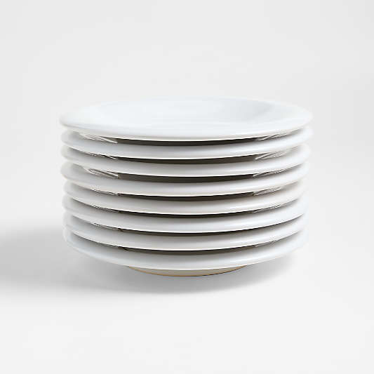 Caesna White Stoneware Salad Plates, Set of 8