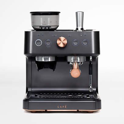 GE Cafe Matte Black Bellissimo Semi-Automatic Espresso Machine + Reviews | Crate & Barrel