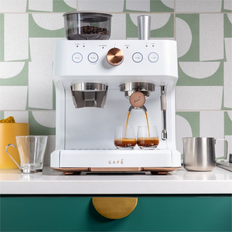 Café ™ Matte White Bellissimo Semi-Automatic Espresso Machine - image 1 of 5