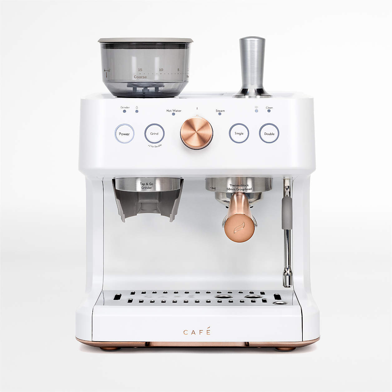 GE Cafe Matte White Bellissimo SemiAutomatic Espresso Machine