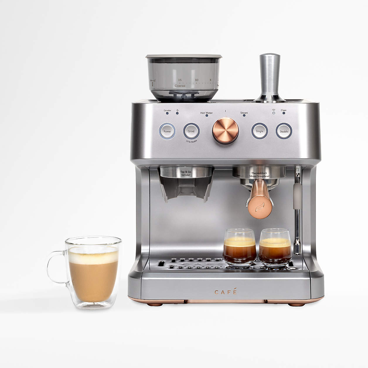 GE Cafe Stainless Steel Bellissimo Semi-Automatic Espresso Machine ...