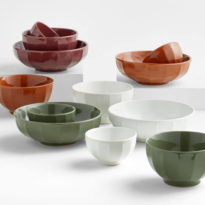 Cafe Olive Green Low Bowls, Set of 4 - image 1 of 6