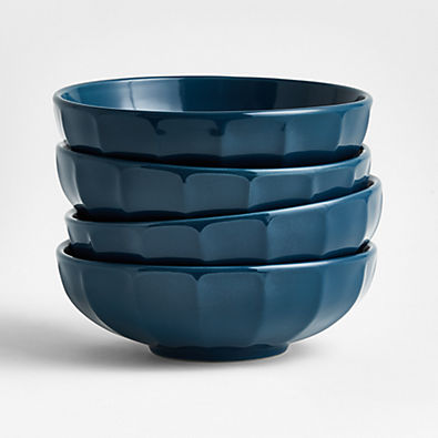 View Cafe Dark Teal Low Bowls, Set of 4 details