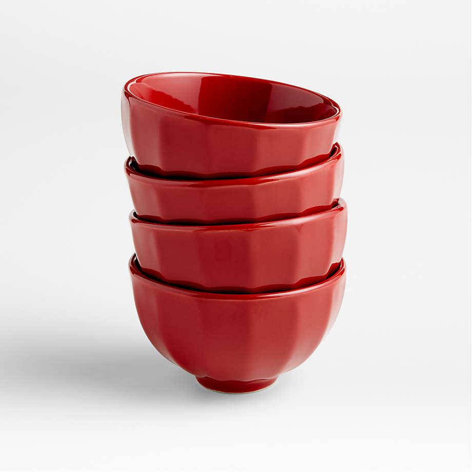 Red & White Holiday Ceramic Batter Bowl