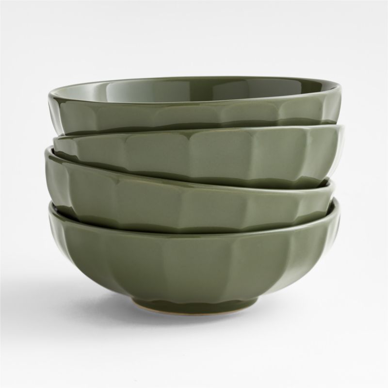 Cafe Olive Green Low Bowl