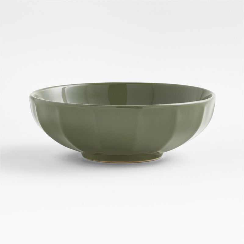 Cafe Olive Green Low Bowl