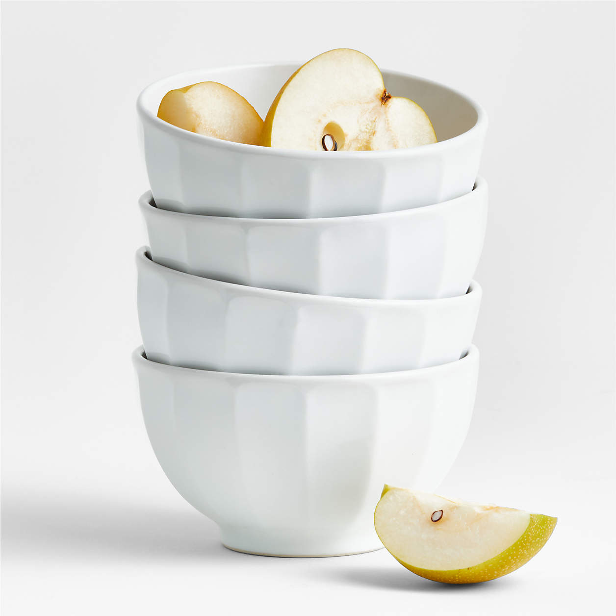 Cafe White Cereal Bowls, Set of 4