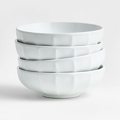 View Cafe White Low Bowls, Set of 4 details