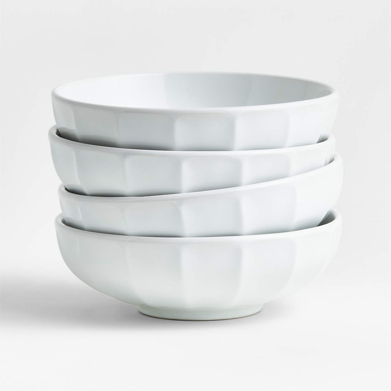 Cafe White Low Bowls, Set of 4 + Reviews | Crate & Barrel