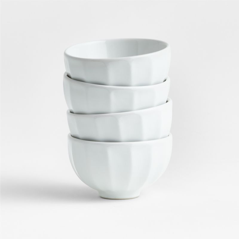 Cafe White Mini Bowls, Set of 4 + Reviews | Crate & Barrel